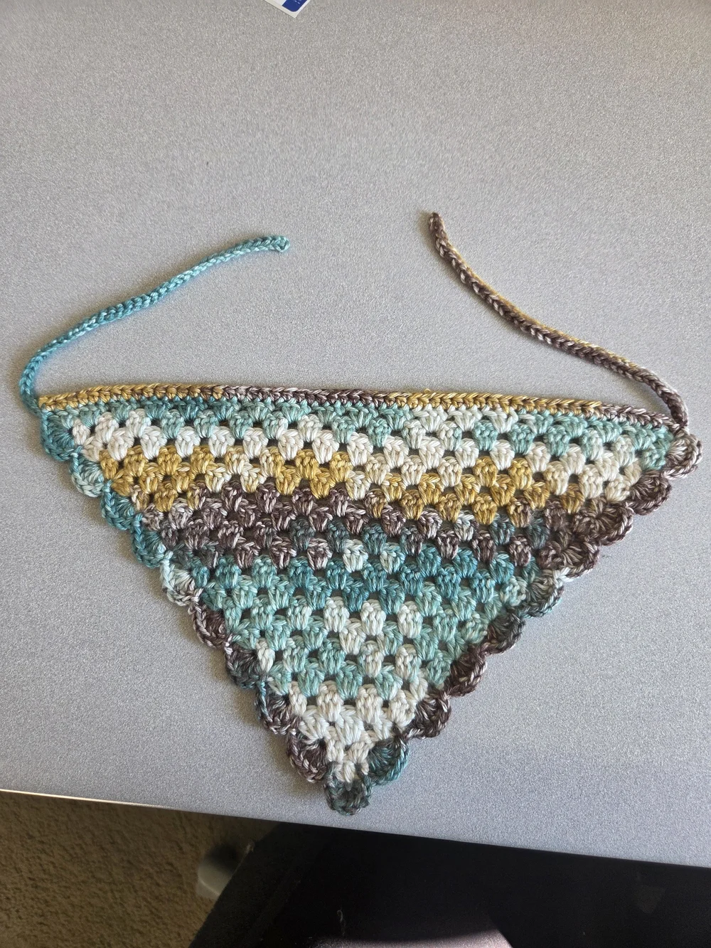 Handmade Crochet Bandana - Emerald Pine
